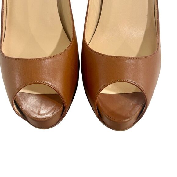 Christian Louboutin Very Prive 120 Peep-Toe  Heels Luggage Brown Size 39/9 - Picture 9 of 17